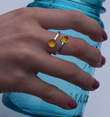 Bottled Up Designs Handmade, Bypass Ring, Recycled Vintage Bottles, Sterling Silver, Made in USA, Mothers Day, Birthday Gifts, Women, Anniversary (Pink Depression Glass)