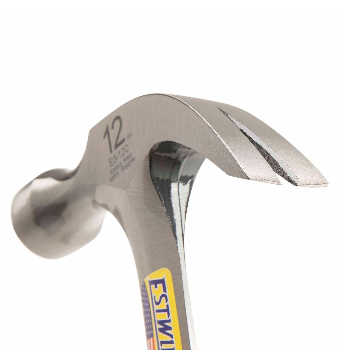 ESTWING Hammer - 12 oz Curved Claw with Smooth Face & Shock Reduction Grip - E3-12C