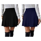 Sweet Hearts Women’s 2-Pack Basic Skater Skirt- Versatile Stretchy Mini Flared Skirt Made in USA