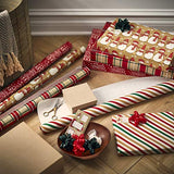 American Greetings 120 sq. ft. Christmas Wrapping Paper Set, Tan, Plaid, Snowman and Christmas Text (4 Rolls 30 in. x 12 ft., 7 Bows, 30 Gift Tags)