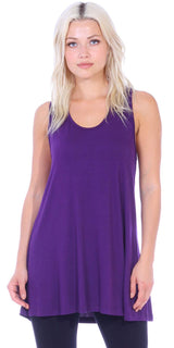 Popana Womens Casual Sleeveless Summer Tunic Tank Top for Leggings Made in USA