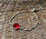 Bottled Up Designs Handmade Vintage Botanical Series Adjustable Slider Bracelet, Recycled Glass, Sterling Silver, Eco Friendly, Made in USA, Birthday Gifts, Mothers Day, Women (Mason Jar (Aqua))