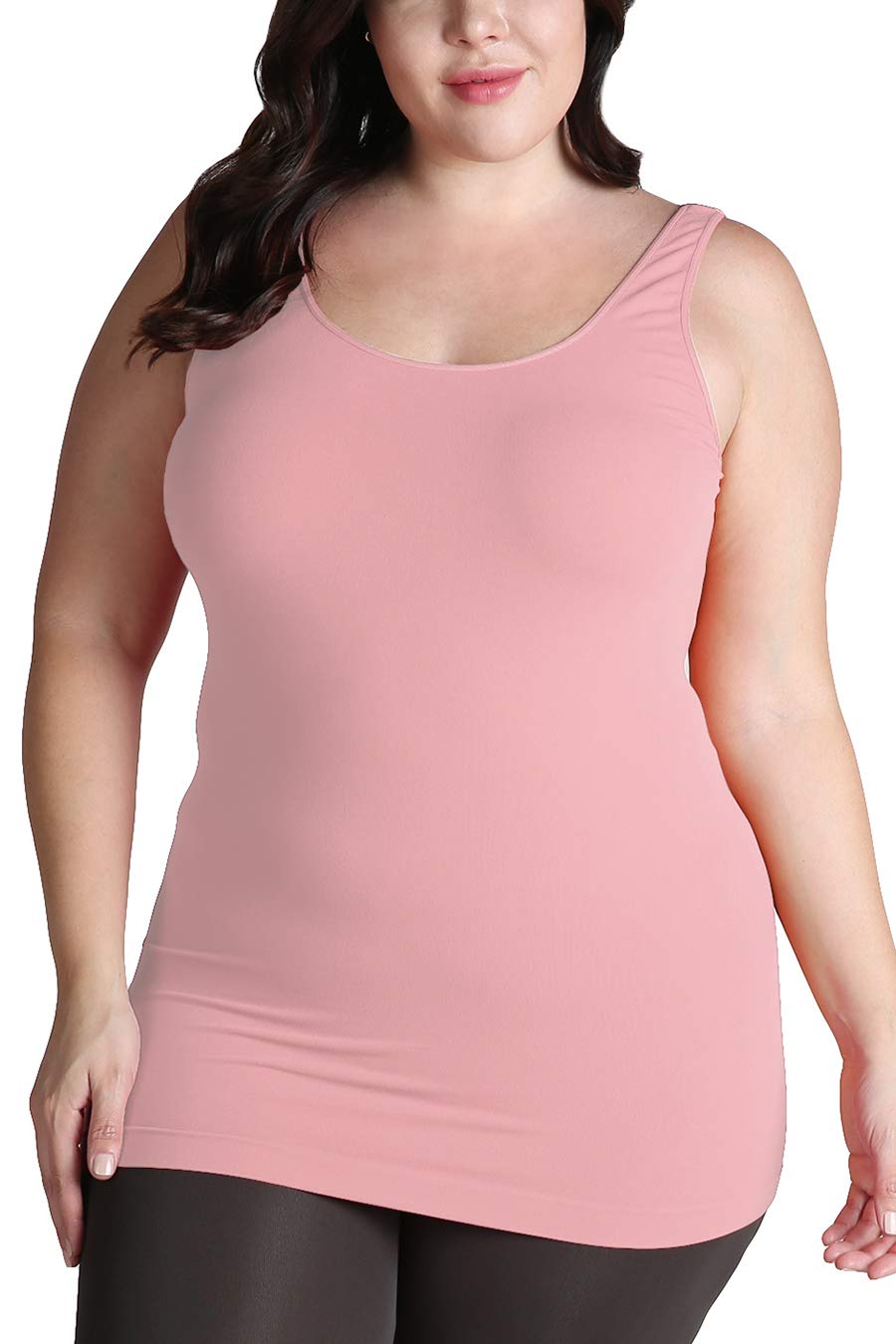 NIKIBIKI Women Seamless Premium Classic Tank Top, Made in U.S.A, Plus Size