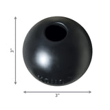 KONG Extreme Ball with Hole - Dog Fetch Toy - Durable Dog Ball Toy for Training, Interactive Playtime & More - Natural KONG Extreme Rubber Ball for Dogs - Black - For Large/Medium Dogs