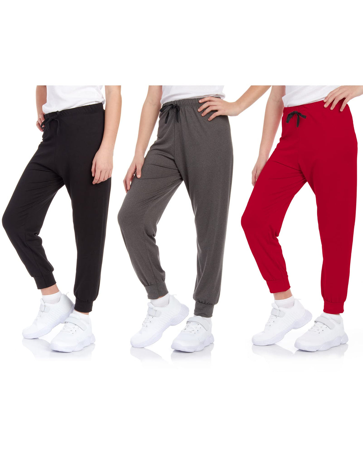 Sweet Hearts Girls' Sweatpants - Super Soft Athletic Performance Joggers: Made in USA (3 Pack)