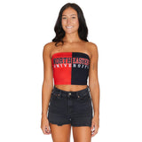 Lojobands Women's Tailgate Outfit College Two Tone Color Block Tube Top Made in USA One Size Fits Most