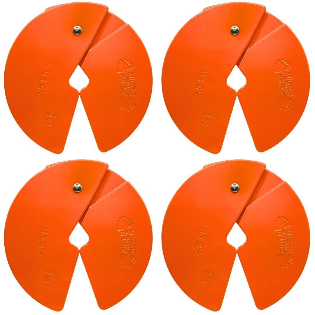 Micro Gainz Dumbbell Fractional 2.5 lb Weight Plate, Ideal for Micro Loading, (Choose Color) 4 Piece Fractional Weight Plates, Designed for Dumbbell Training, Made In USA