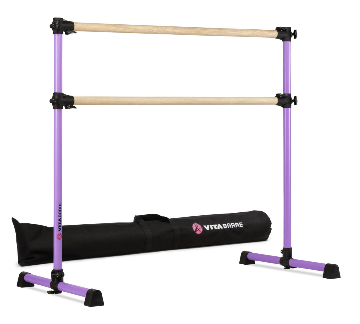 VITA Barre Portable Freestanding Double Ballet Barre, Prodigy, with Carry Bag | Adjustable Height, USA Made, Home or Gym Exercise Equipment for Kids & Adults | Dance, Fitness, Pilates