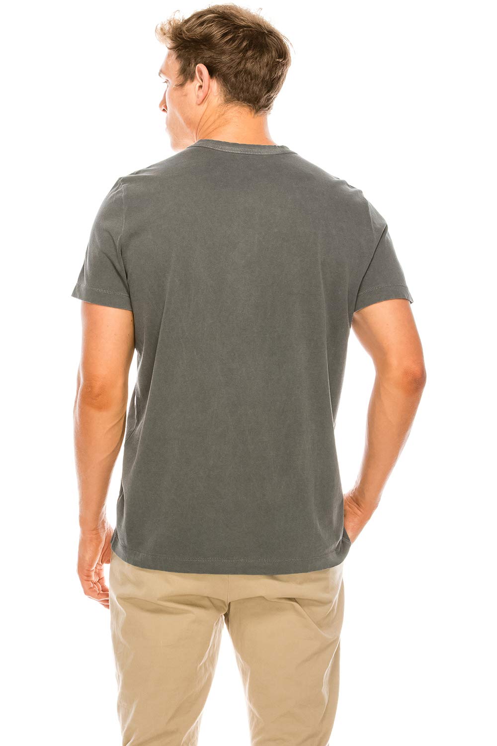 YURO-K Men's Garment Dyed Premium Cotton Classic Short Sleeve Henley with Binded Neck T-Shirt Small - 2X Large