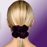 Velvet Scrunchies Jumbo Size Plush Big Ponytail Holders Thick Braided Locked Hair Big Made in the USA Green Pine