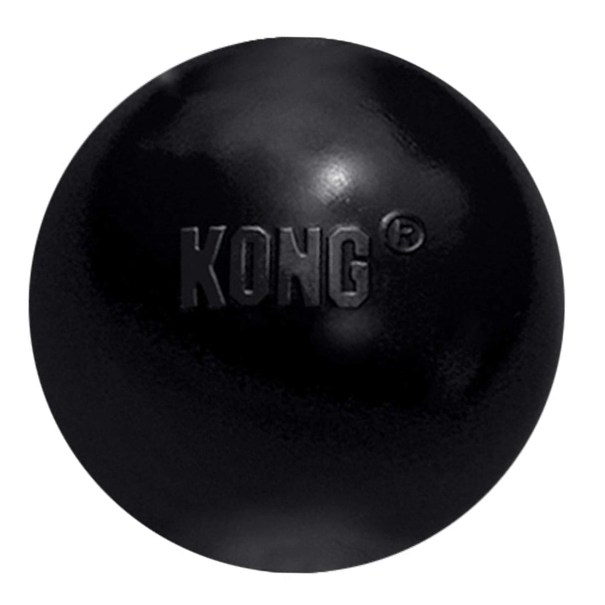 KONG Extreme Ball with Hole - Dog Fetch Toy - Durable Dog Ball Toy for Training, Interactive Playtime & More - Natural KONG Extreme Rubber Ball for Dogs - Black - For Large/Medium Dogs