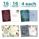 Tree-Free Greetings - Christmas Greeting Cards - Artful Designs - 16 Assortment Cards + Matching Envelopes - Made in USA - 100% Recycled Paper - 5"x7" - Christmas Critters (GP54096)