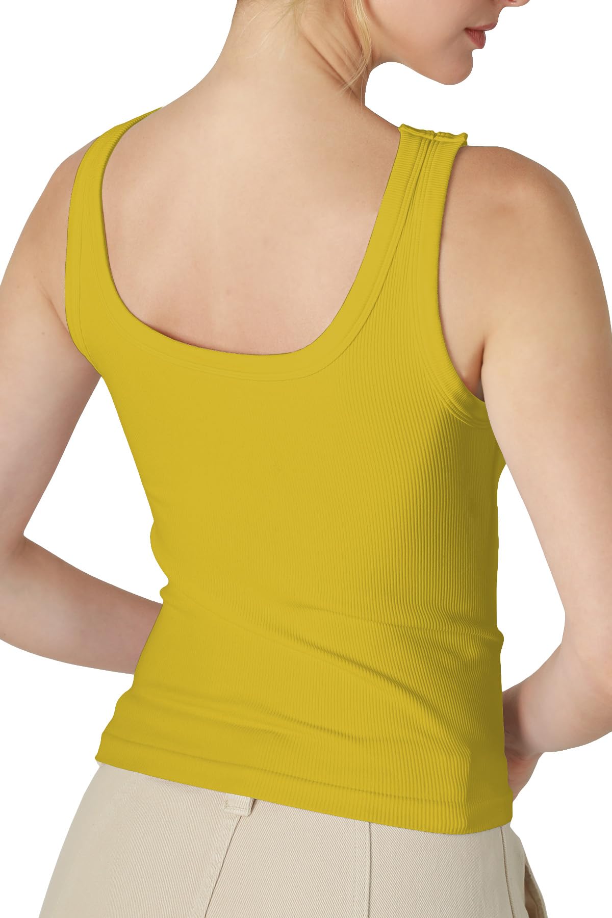 NIKIBIKI Women Seamless Reversible Ribbed Tank Top, Made in U.S.A, One Size