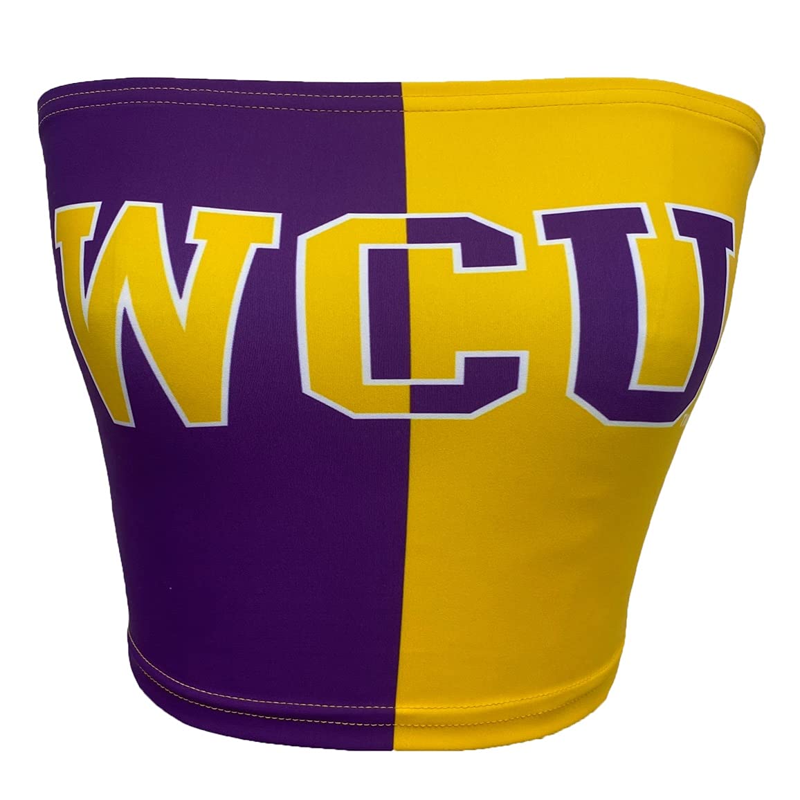 Lojobands Women's Tailgate Outfit College Two Tone Color Block Tube Top Made in USA One Size Fits Most