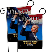 Fight for Trump Flag 2 Pcs Pack Yard Sign Wall Home Tapestry Patio Poster Rally Shooting 2024 Door Banner Porch Outdoor House Patriotic Decorations, Republican Gifts Made in USA