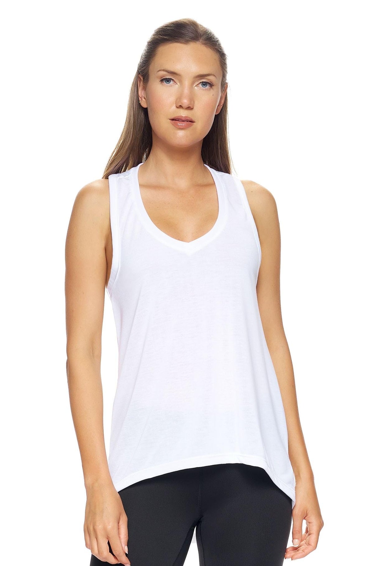 Expert Brand USA-Made Women's Soft Casual Activewear Siro V-Neck Racerback