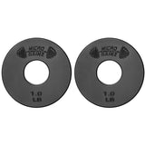 Micro Gainz Standard 1-Inch Center Hole Weight Plates, Set of 2 Black Fractional Plates Choose Set (.25LB-1.25LB), Designed for Standard 1-inch Barbells & Dumbbells, Made In USA