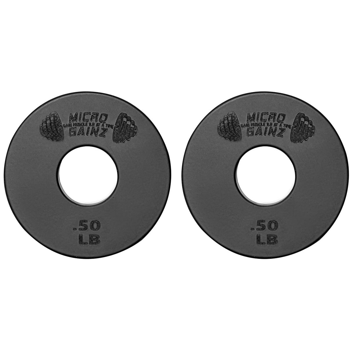 Micro Gainz Standard 1-Inch Center Hole Weight Plates, Set of 2 Black Fractional Plates Choose Set (.25LB-1.25LB), Designed for Standard 1-inch Barbells & Dumbbells, Made In USA