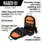 Klein Tools 80141 Hand Tools Kit includes Pliers, Screwdrivers, Nut Drivers, Backpack, and More Jobsite Tools, 41-Piece