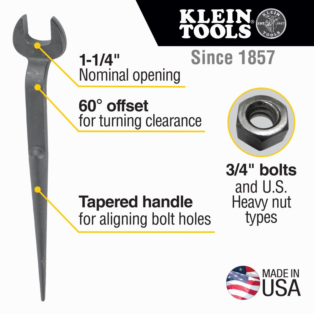Klein Tools 3248 Round 7/8-Inch x 30-Inch Connecting Bar, Made in USA, Sleever Bar for Aligning, Prying and Chiseling