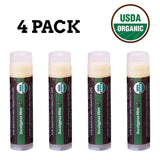 USDA Organic Lip Balm 6-Pack by Earth's Daughter Stocking Stuffers - Fruit Flavors, Beeswax, Coconut Oil, Vitamin E - Best Lip Repair Chapstick for Dry Cracked Lips - Moisturizing Lip Care
