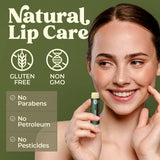 USDA Organic Lip Balm 6-Pack by Earth's Daughter Stocking Stuffers - Fruit Flavors, Beeswax, Coconut Oil, Vitamin E - Best Lip Repair Chapstick for Dry Cracked Lips - Moisturizing Lip Care