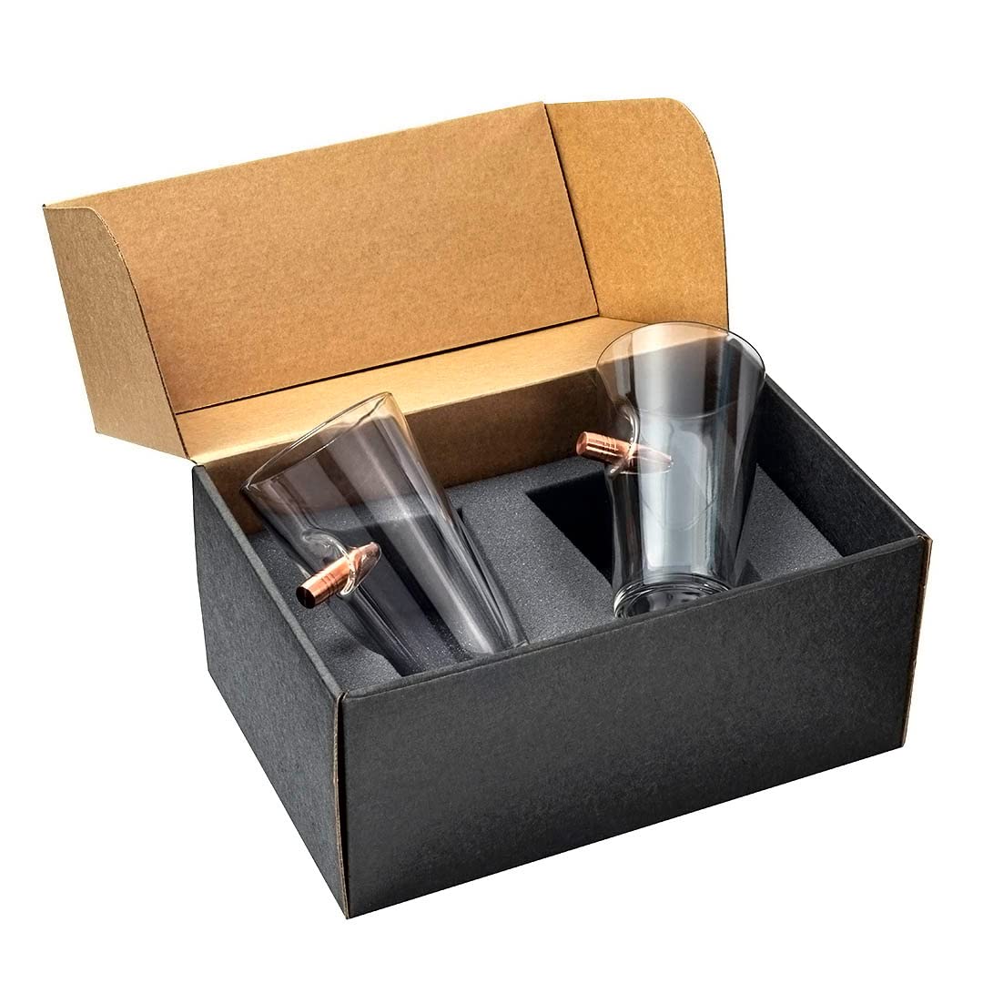 BenShot Pint Glass with Real 0.50BMG Bullet - 16oz | Made in the USA