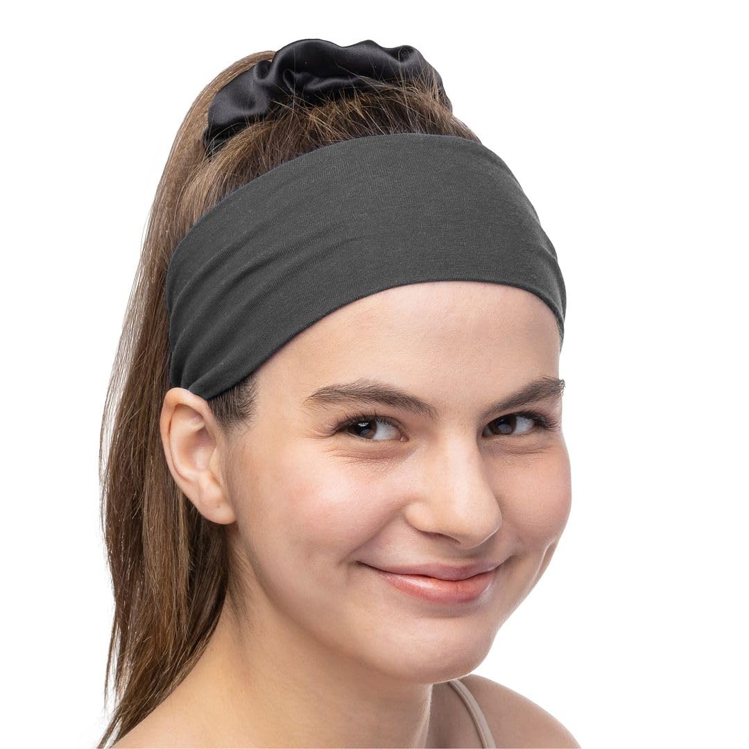 Women's Cotton Headbands Sweatbands 3" Wide Sports Fitness Yoga Fashion Made in USA