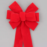 Ivory Brushed Velvet Gold Lame Backed Wire Edge Christmas Bow - Handcrafted in USA (8 inch bow)