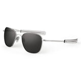 Mens or Womens Aviator Sunglasses, Matte Chrome, Classic, Polarized and Non-Polarized with UV Protection by Randolph USA