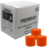 Shield Athletic Underwrap | Bulk Case 48 Rolls of PreWrap, Hair Tie, Headband, Patellar Support, Pre-Wrap Athletic Tape, 2.75" X 30 SYards, Foam Barrier Skin Protection, Flexible, Breathable Red