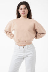 Los Angeles Apparel Heavy Fleece Cropped Mock Neck Pullover (Garment Dye)