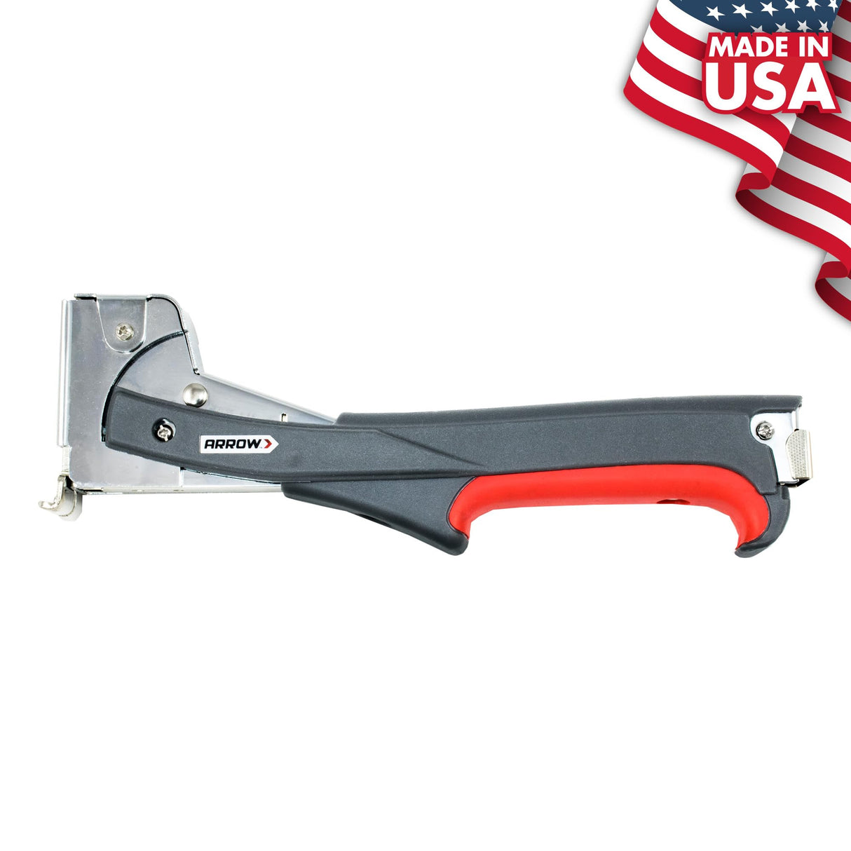 Arrow HTX50 Professional Heavy Duty Hammer Tacker, Manual Stapler for Construction and Insulation, Ergonomic Grip Handle, Dual-Capacity Rear-Load Magazine, Fits 5/16”, 3/8", or 1/2" Staples , Grey