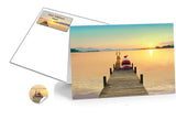 Stonehouse Collection | Dock Sunset Christmas Card | 18 Boxed Holiday Cards and Envelopes | USA Made | Boating, Beach, Nautical