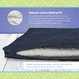 Bean's ZABUTON Meditation Cushions - Colorful Cotton Yoga Prayer Zen Kneeling Pad Base for Zafu Pillow - Medium & Large - Traditional Natural Recycled Cotton Fill - Floor Sitting Comfort - Made in USA