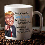 Funny Novelty Glass for Dad - Donald Trump Father's Day Beer, Whiskey, or Can Glass Gift, Funny Father’s Day Gift for Husband, Father, or Stepfather - Trump Stuff Maga Merch (101-15193-D, PINT)