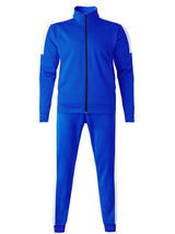 Hat and Beyond Mens Made in USA Premium Track Jacket & Pants Striped Sweatsuit Athletic Casual Essentials Gym