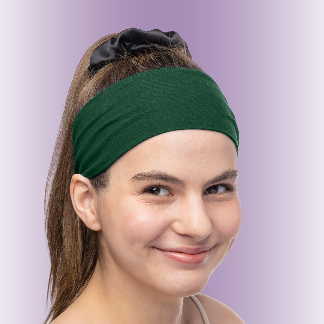 Women's Cotton Headbands Sweatbands 3" Wide Sports Fitness Yoga Fashion Made in USA