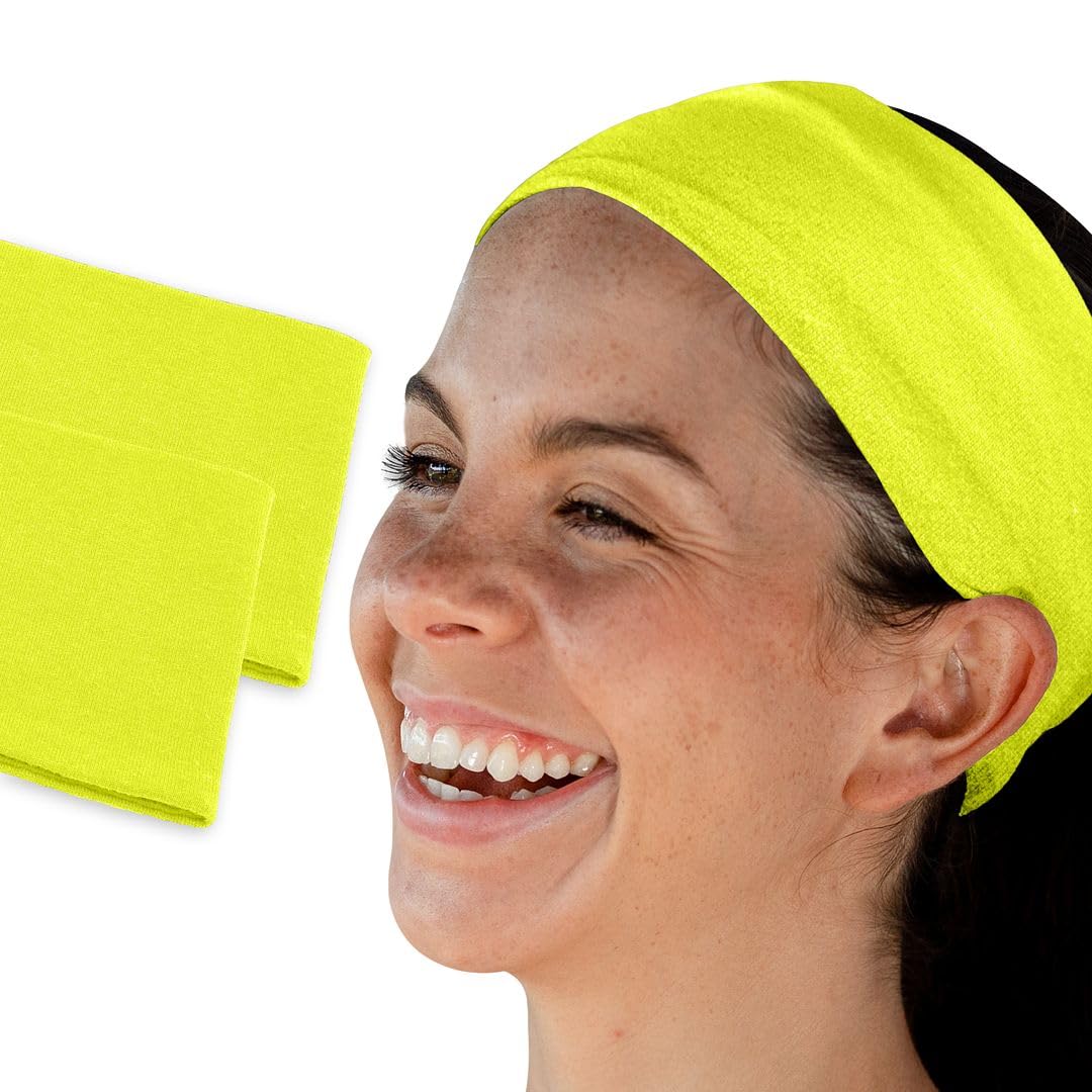 Women's Cotton Headbands Sweatbands 3" Wide Sports Fitness Yoga Fashion Made in USA