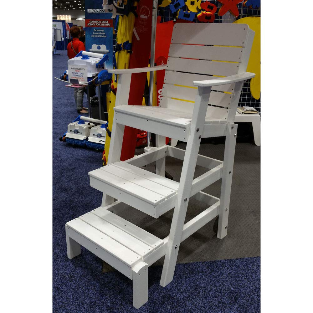 Lifeguard Chair for Pool, Lake and Beach (40") Made in The USA - Durable Recycled Plastic Lumber, Long Service Life, Comfortable with Wide Steps, Stable Platform
