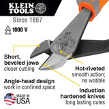 Klein Tools 2139NERINS 1000V Insulated Side Cutter Pliers, Made in USA, High Leverage Design, Induction Hardened Knives, 9-Inch