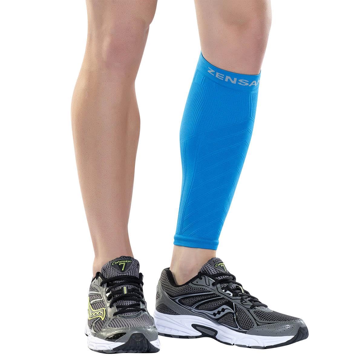 Zensah Calf/Shin Compression Sleeve - Made in the USA Single Leg Compression Sleeve for Shin Splint Relief, Recovery, Running