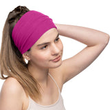 Women's Cotton Headbands Sweatbands 5" Wide Sports Fitness Yoga Fashion Made in USA