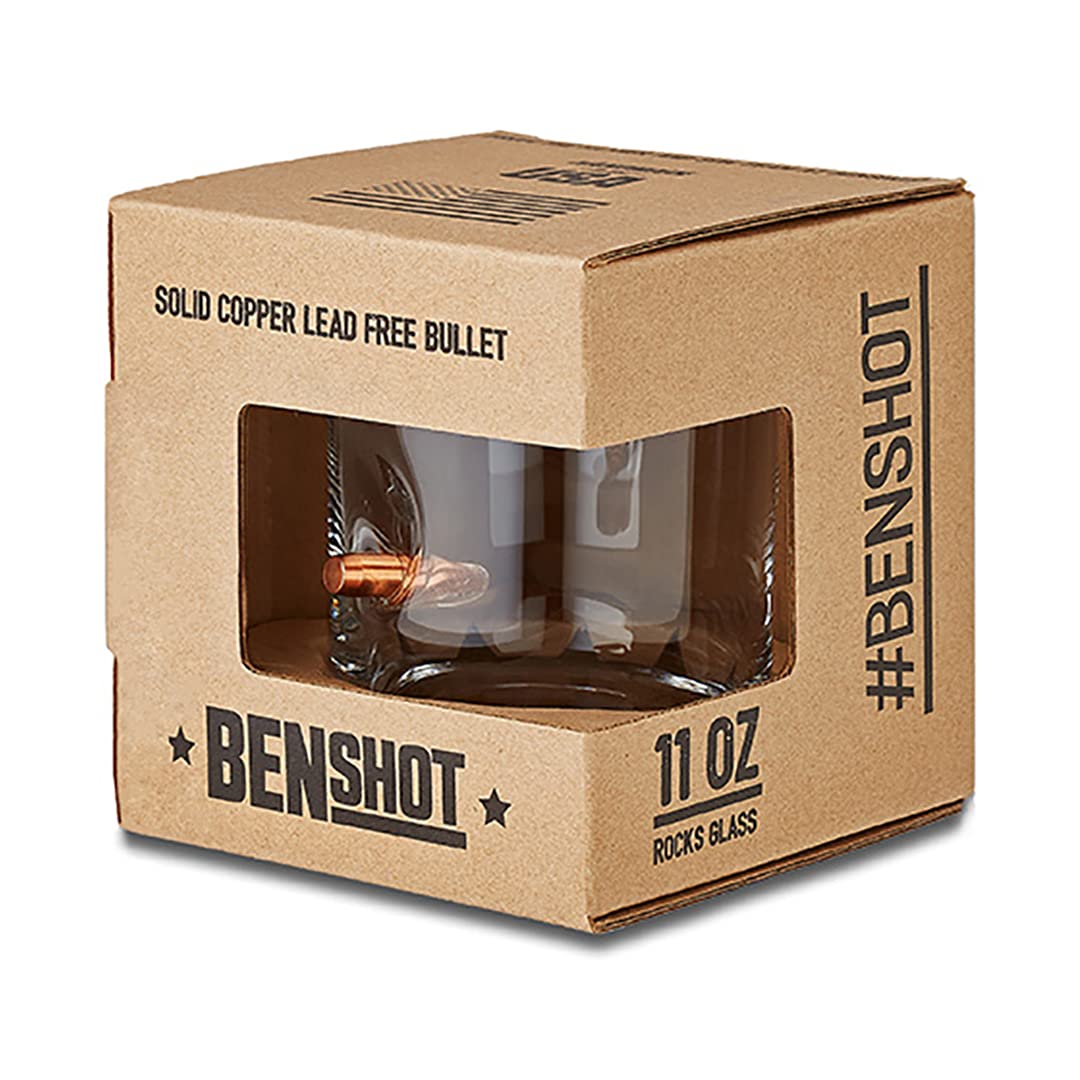 BenShot Bulletproof Dad Rocks Glass with Real .308 Bullet - 11oz | Made in the USA