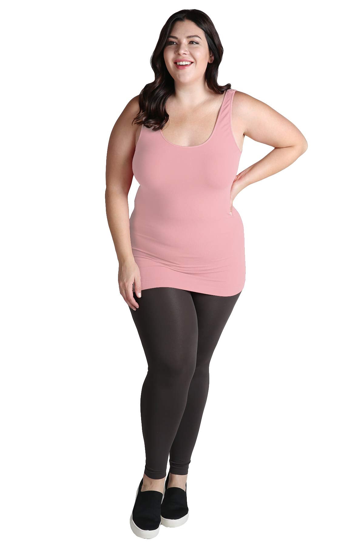 NIKIBIKI Women Seamless Premium Classic Tank Top, Made in U.S.A, Plus Size