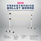 VITA Barre Portable Freestanding Double Ballet Barre, Prodigy, Wood | Adjustable Height, USA Made, Home or Gym Exercise Equipment for Kids & Adults | Dance, Fitness, Pilates