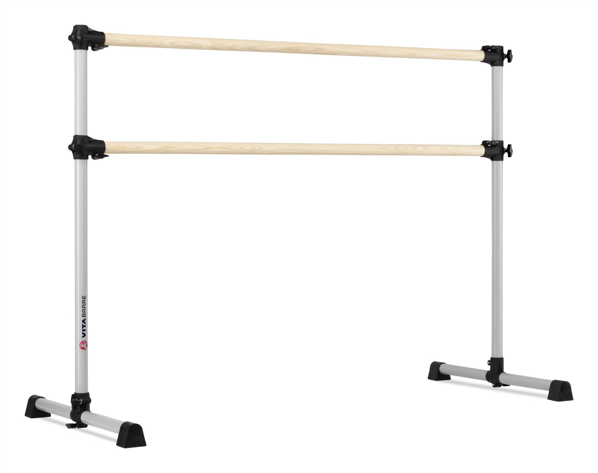 VITA Barre Portable Freestanding Double Ballet Barre, Prodigy, Wood | Adjustable Height, USA Made, Home or Gym Exercise Equipment for Kids & Adults | Dance, Fitness, Pilates