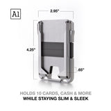 Dango Slim Minimalist Wallet for Men - RFID Blocking - All-Metal, Jet Black