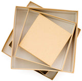 Made in USA Recycled Paper Kraft Boxes – 3.25”, 4.25” & 5.25” – Nested Squared Boxes with Lids (Small Set of 3 - Christmas Plaid)