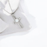 Bottled Up Designs Handmade Recycled Antique Bottles Sterling Silver At The Cross Necklace (Mason Jar Aqua)